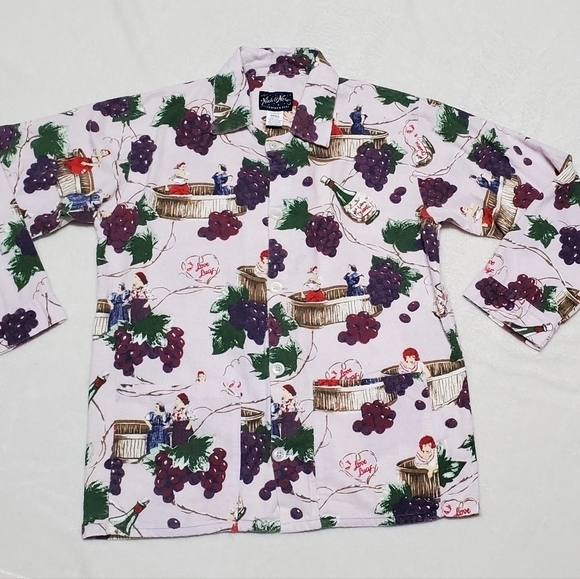 RARE Vintage Nick & Nora I Love Lucy Italian Movie Cotton Flannel Pajama Set Sm - Picture 5 of 16